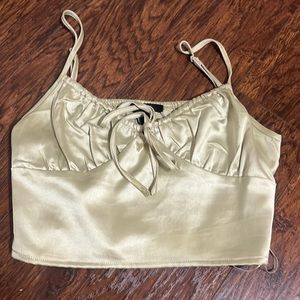 silk green cropped tank top from forever 21